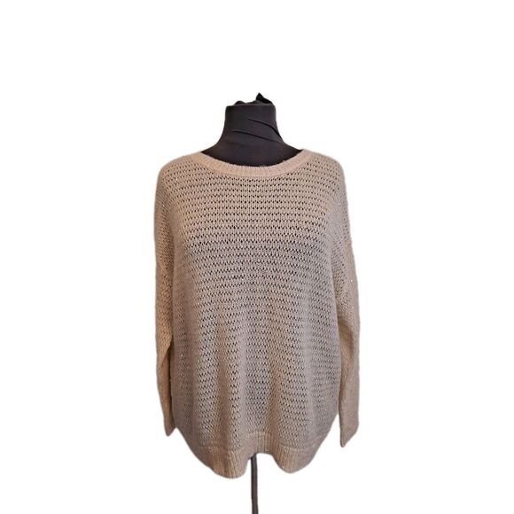 Nordstrom Sweaters - Nordstrom Signature Sequin Open Knit Sweater Womens XXL Polyester Cashmere Blend